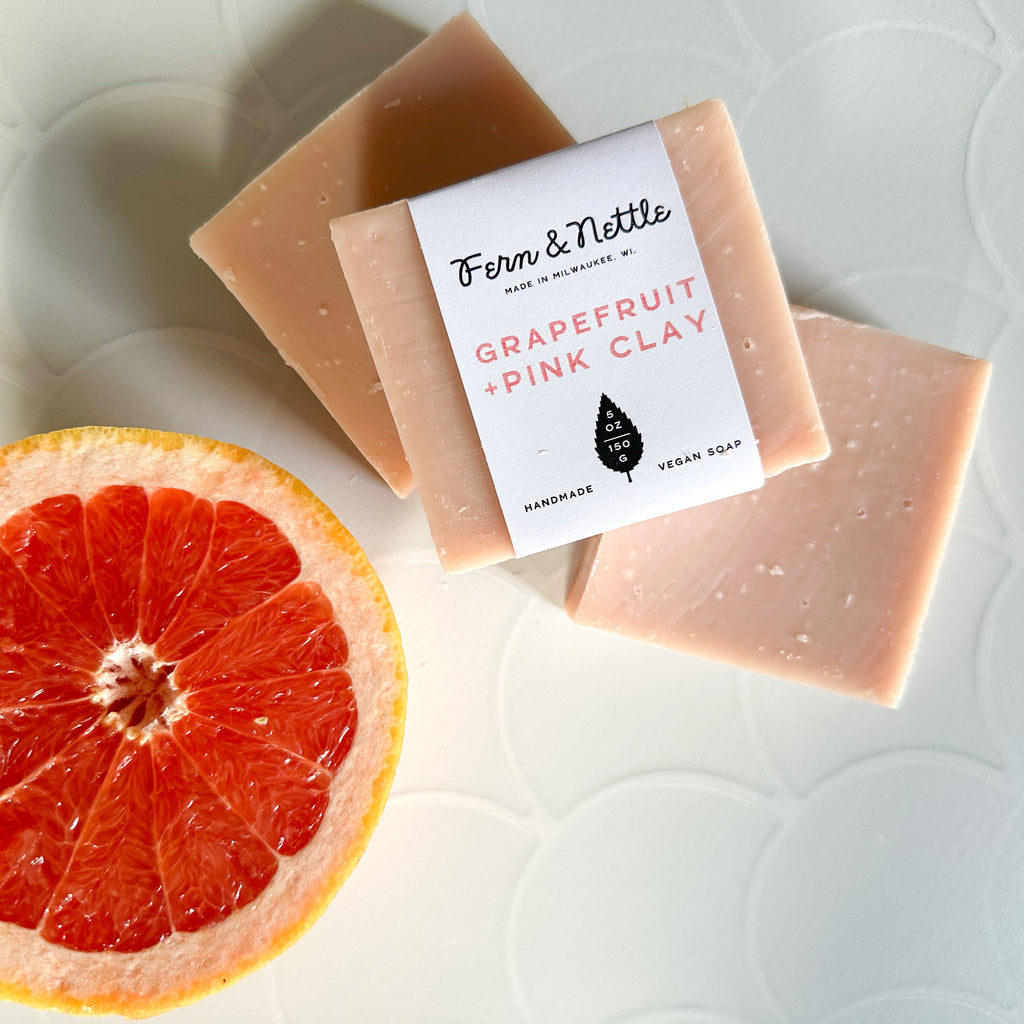 Grapefruit + Pink Clay Vegan Soap