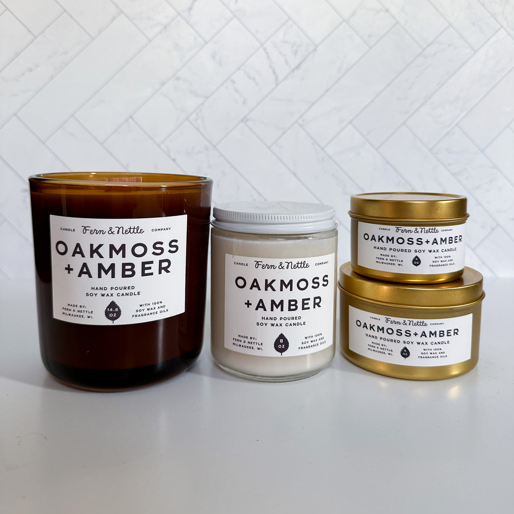 Oakmoss + Amber Soy Wax Candle