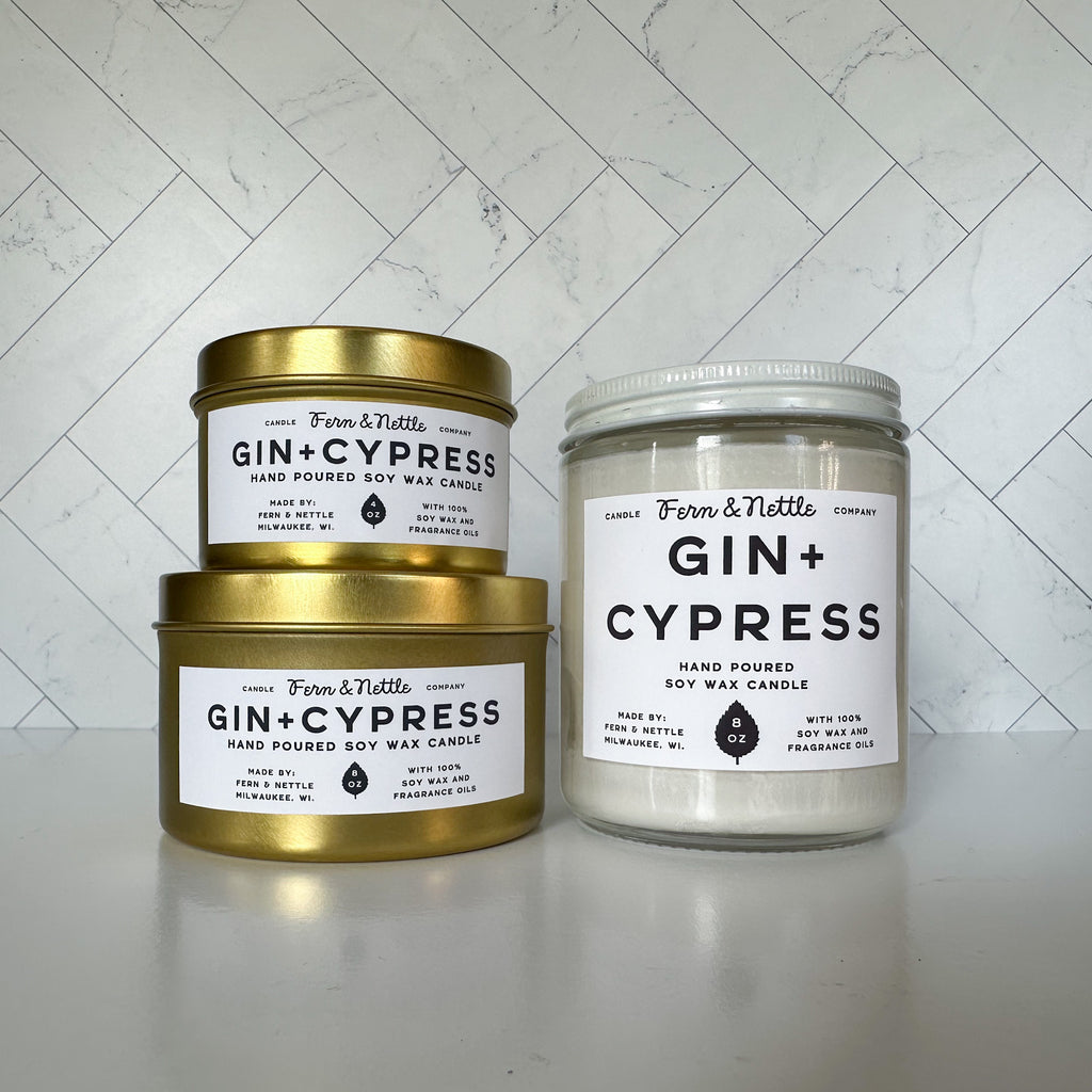 Gin + Cypress Soy Wax Candle