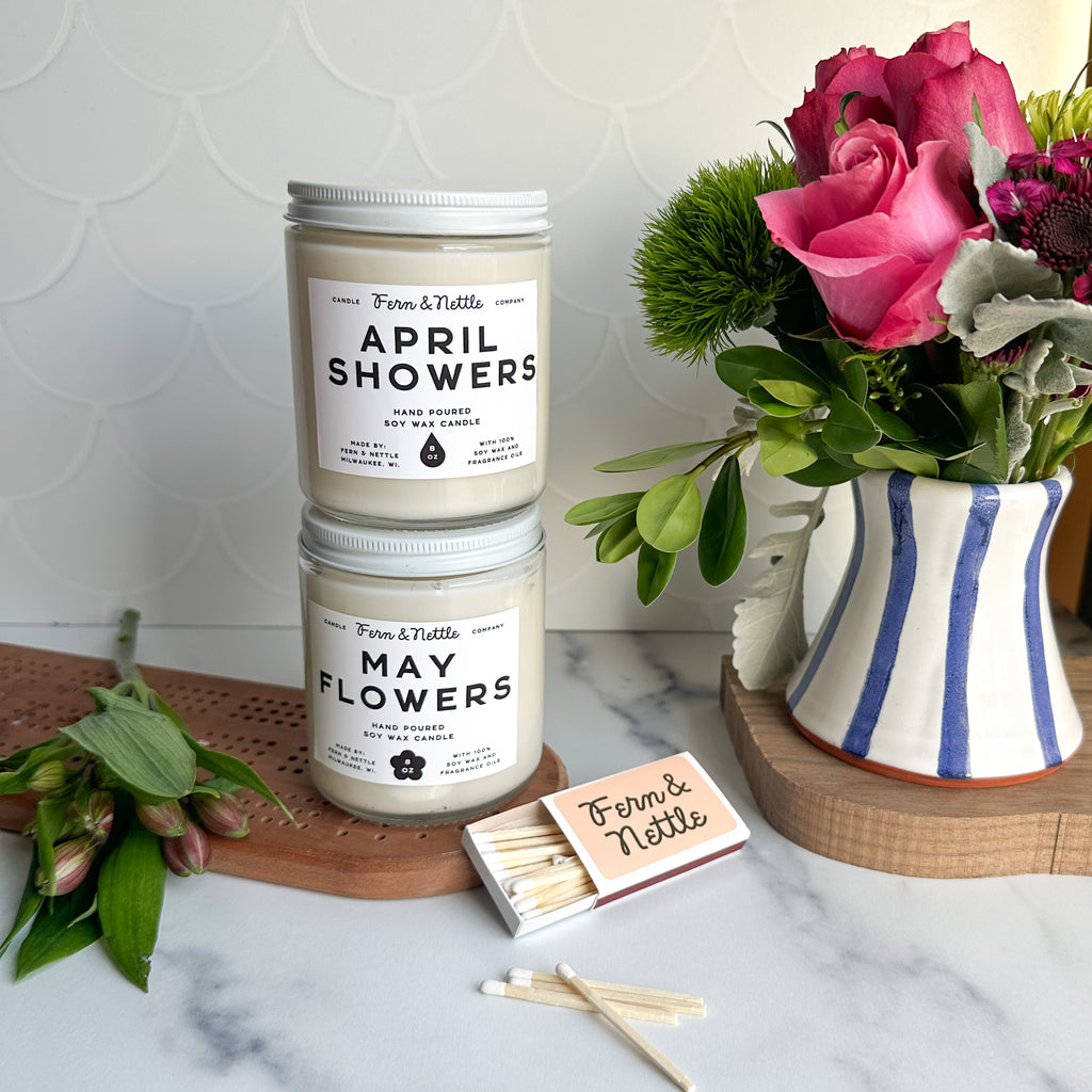 April Showers Bring May Flowers Jar Candle Set