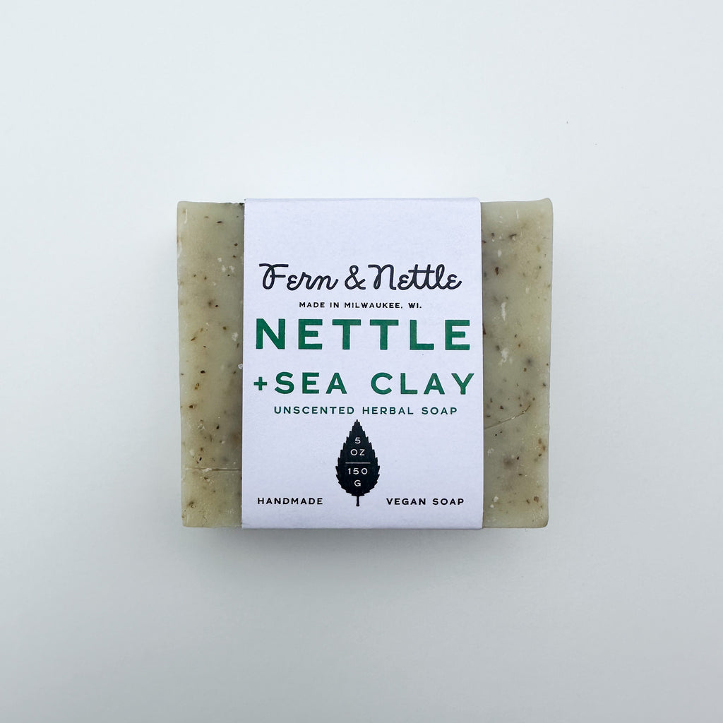 Nettle + Sea Clay Unscented Herbal Soap