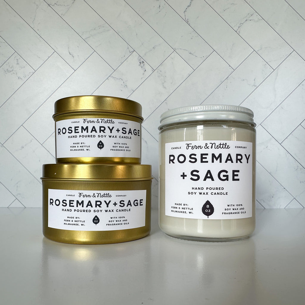 Rosemary + Sage Soy Wax Candle