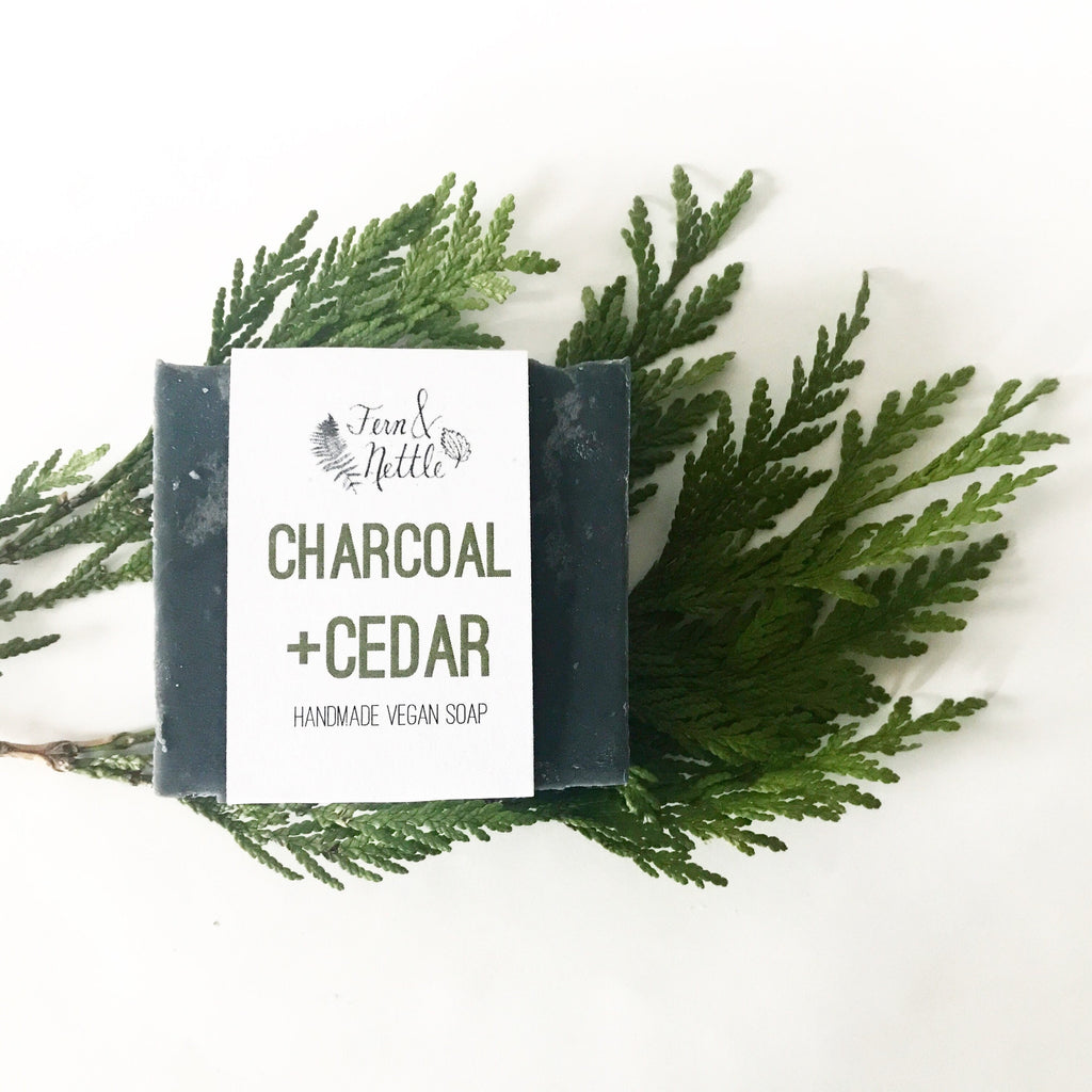 Charcoal + Cedar Handmade Vegan Soap